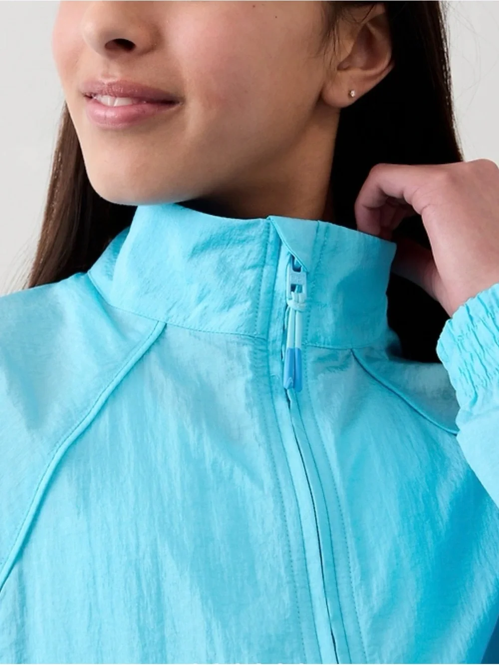 Athleta Light Blue Girls‎ Windbreaker Jacket - Picture 15 of 15